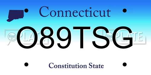 O89TSG Connecticut License Plate