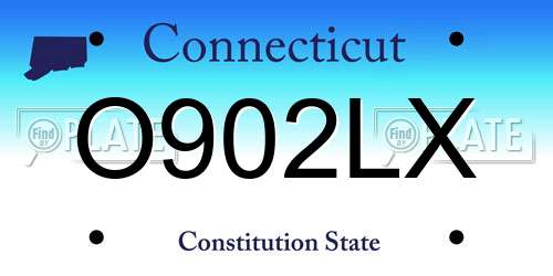 O902LX Connecticut License Plate
