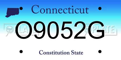 O9052G Connecticut License Plate