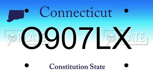 O907LX Connecticut License Plate