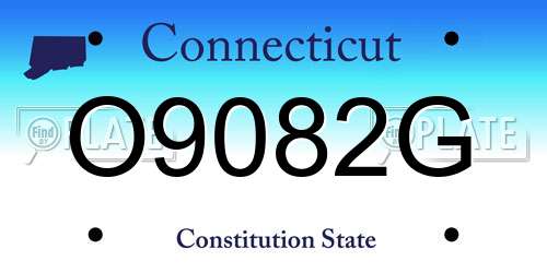 O9082G Connecticut License Plate