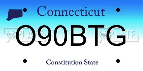 O90BTG Connecticut License Plate