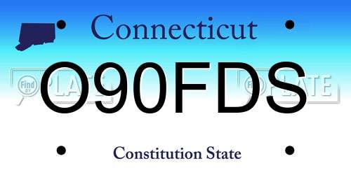 O90FDS Connecticut License Plate