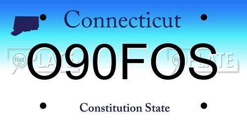 O90FOS Connecticut License Plate