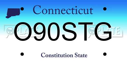 O90STG Connecticut License Plate
