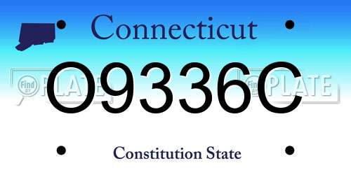 O9336C Connecticut License Plate