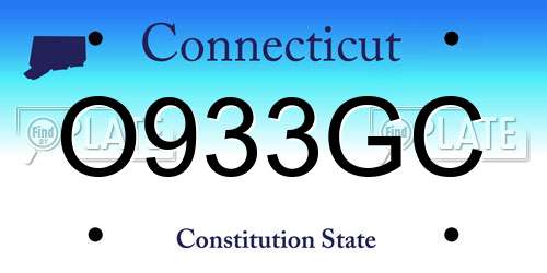 O933GC Connecticut License Plate