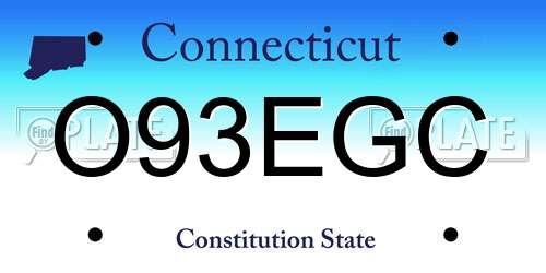 O93EGC Connecticut License Plate