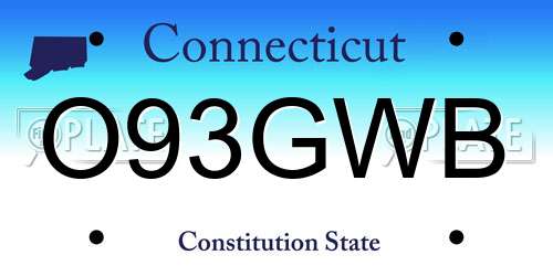 O93GWB Connecticut License Plate