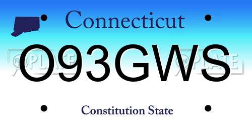 O93GWS Connecticut License Plate