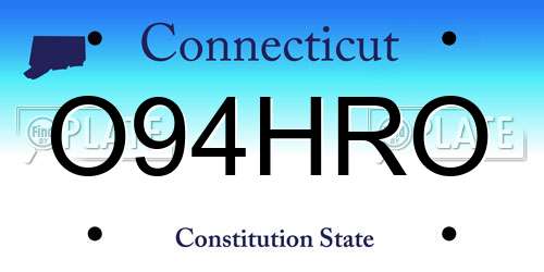 O94HRO Connecticut License Plate