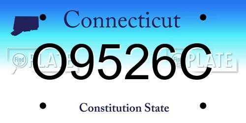 O9526C Connecticut License Plate