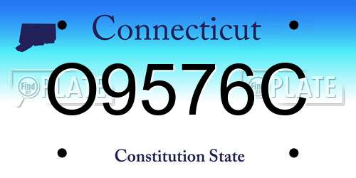 O9576C Connecticut License Plate
