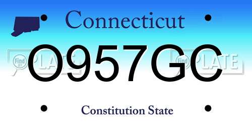 O957GC Connecticut License Plate
