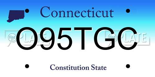 O95TGC Connecticut License Plate