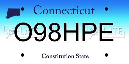 O98HPE Connecticut License Plate