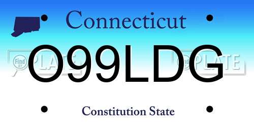 O99LDG Connecticut License Plate