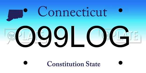 O99LOG Connecticut License Plate
