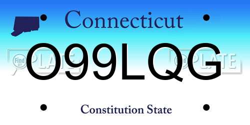 O99LQG Connecticut License Plate