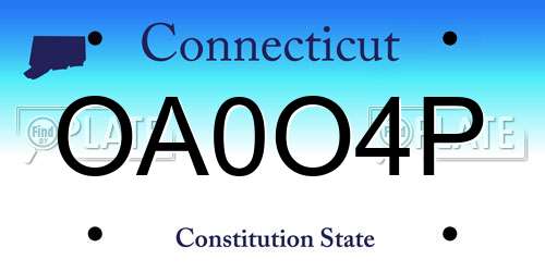 OA0O4P Connecticut License Plate