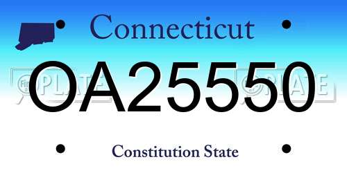 OA25550 Connecticut License Plate