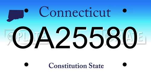 OA25580 Connecticut License Plate