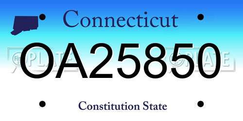 OA25850 Connecticut License Plate