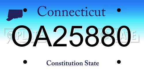 OA25880 Connecticut License Plate