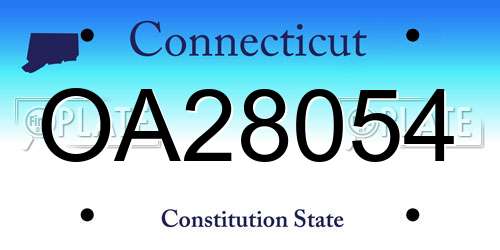 OA28054 Connecticut License Plate