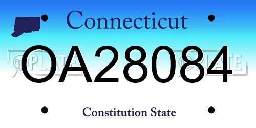 OA28084 Connecticut License Plate