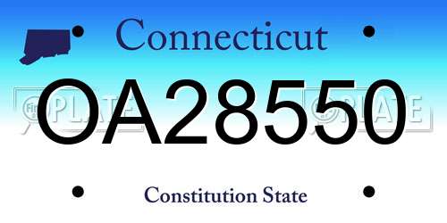 OA28550 Connecticut License Plate