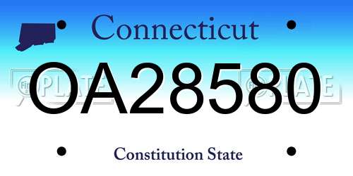 OA28580 Connecticut License Plate