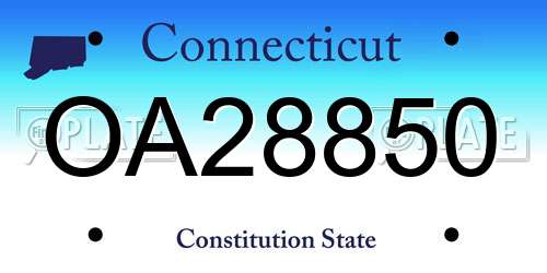 OA28850 Connecticut License Plate