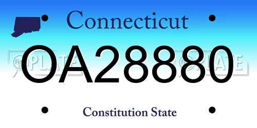OA28880 Connecticut License Plate