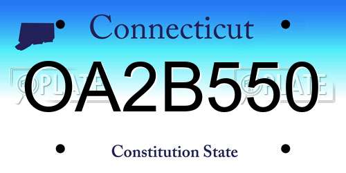 OA2B550 Connecticut License Plate