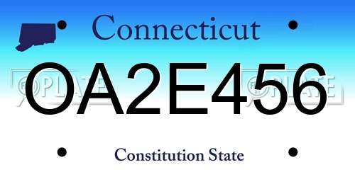 OA2E456 Connecticut License Plate