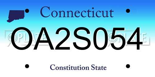 OA2S054 Connecticut License Plate