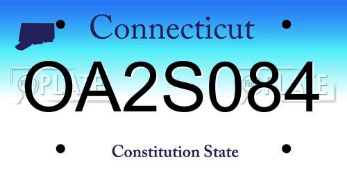 OA2S084 Connecticut License Plate