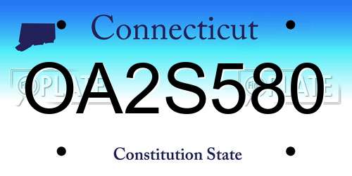 OA2S580 Connecticut License Plate