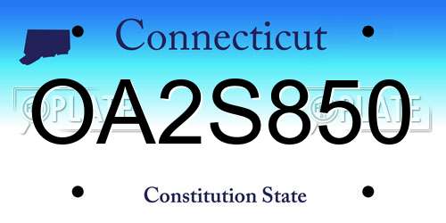 OA2S850 Connecticut License Plate