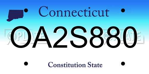 OA2S880 Connecticut License Plate