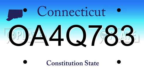 OA4Q783 Connecticut License Plate