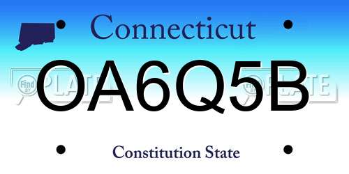 OA6Q5B Connecticut License Plate
