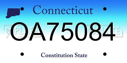 OA75084 Connecticut License Plate