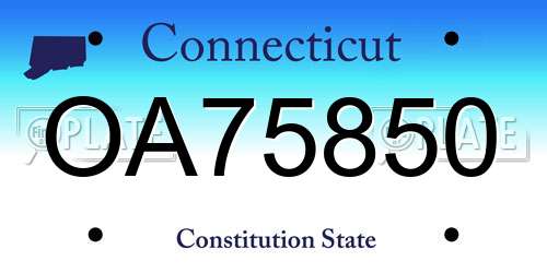 OA75850 Connecticut License Plate