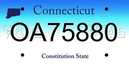 OA75880 Connecticut License Plate