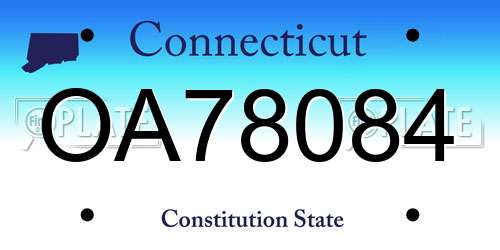 OA78084 Connecticut License Plate