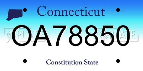 OA78850 Connecticut License Plate