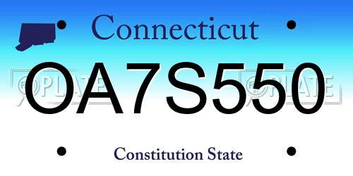 OA7S550 Connecticut License Plate