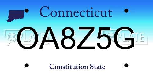 OA8Z5G Connecticut License Plate